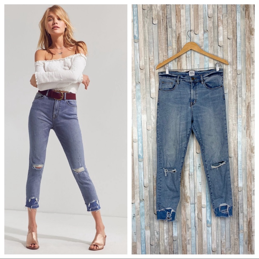 Urban Outfitters 29 BDG Twig Ultra High Rise Waist Jean Double Vision Distressed